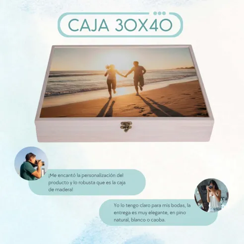 Cajas de madera para álbum 30x40 blanca
