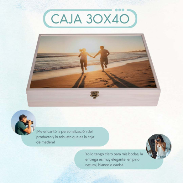 Cajas de madera para álbum 30x40 blanca