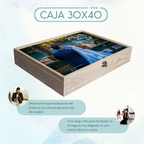 Cajas de madera para fotógrafos, cajas de madera para álbum o láminas