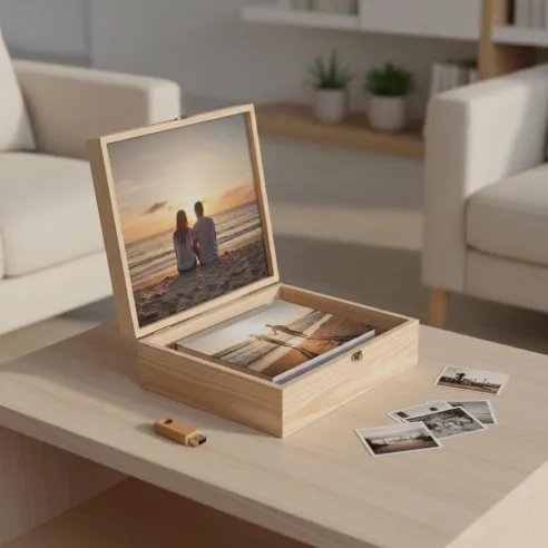 caja de madera para álbum