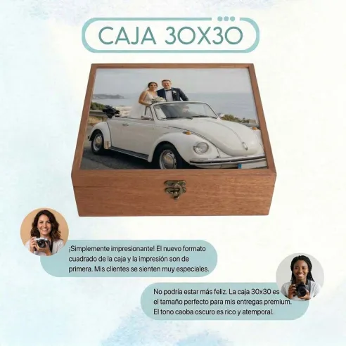 Cajas de madera para álbum 30x30 caoba