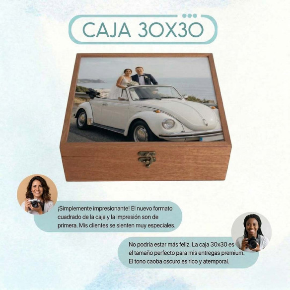 Cajas de madera para álbum 30x30 rústica