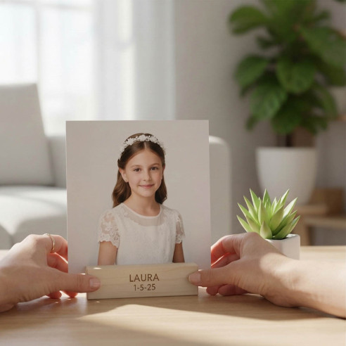 taco madera fotos para recordatorio comunión