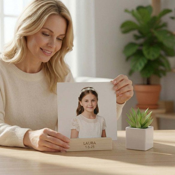 taco madera fotos para recordatorio comunión