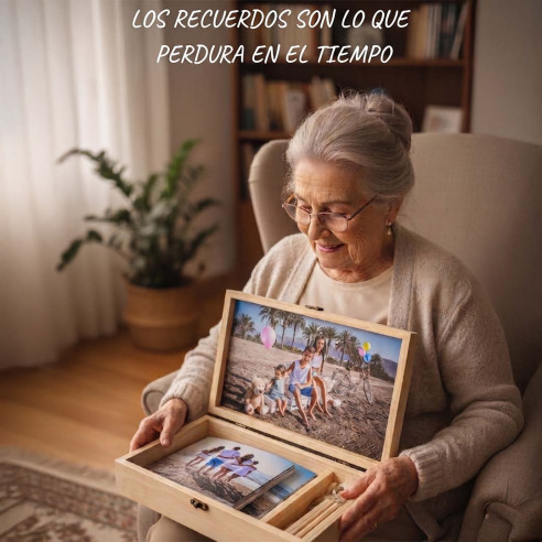 caja madera + 15 láminas