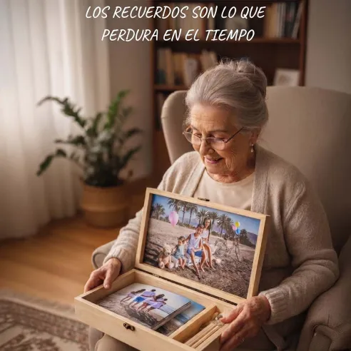 caja madera + 15 láminas