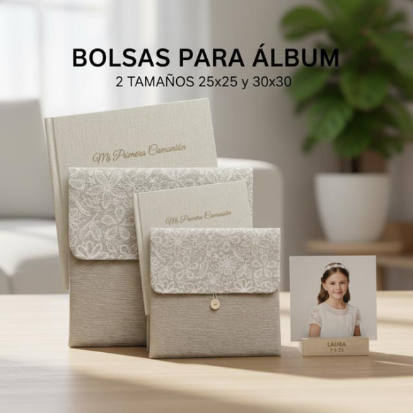 bolsa tela para álbum flores