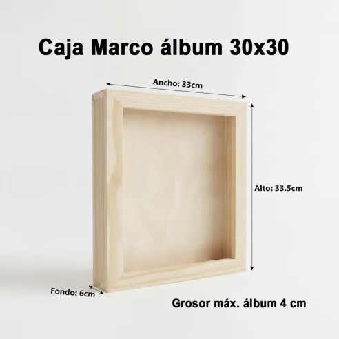 caja madera para álbum marco