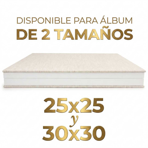 caja álbum lino blanca