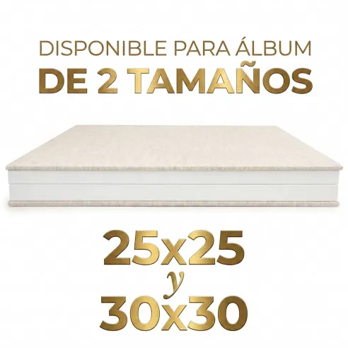 caja álbum lino blanca