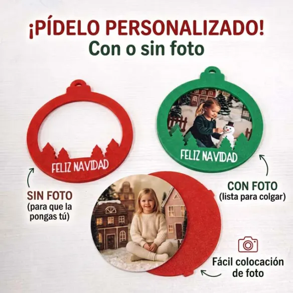 bola árbol navidad personalizada con foto
