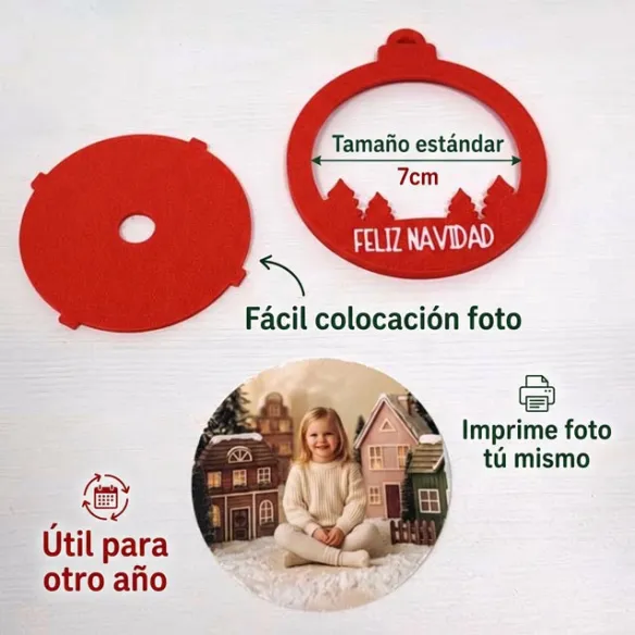 bola árbol navidad personalizada con foto