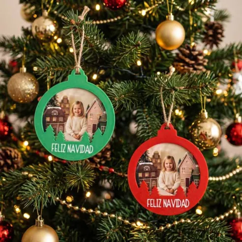 bola árbol navidad personalizada con foto