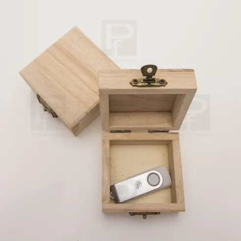 Caja de madera para guardar pen drive, tus archivos caja personalizada