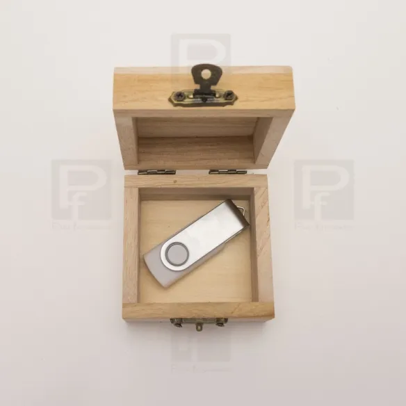 Caja de madera para guardar pen drive, tus archivos caja personalizada