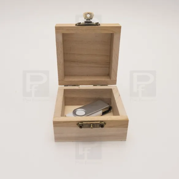 Caja de madera para guardar pen drive, tus archivos caja personalizada